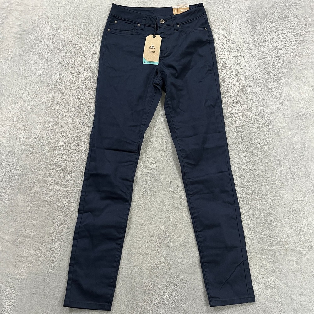 prAna Kayla High Rise Jeans Womens 0 Reg 25 Dark Blue Stretch Denim 32" Inseam